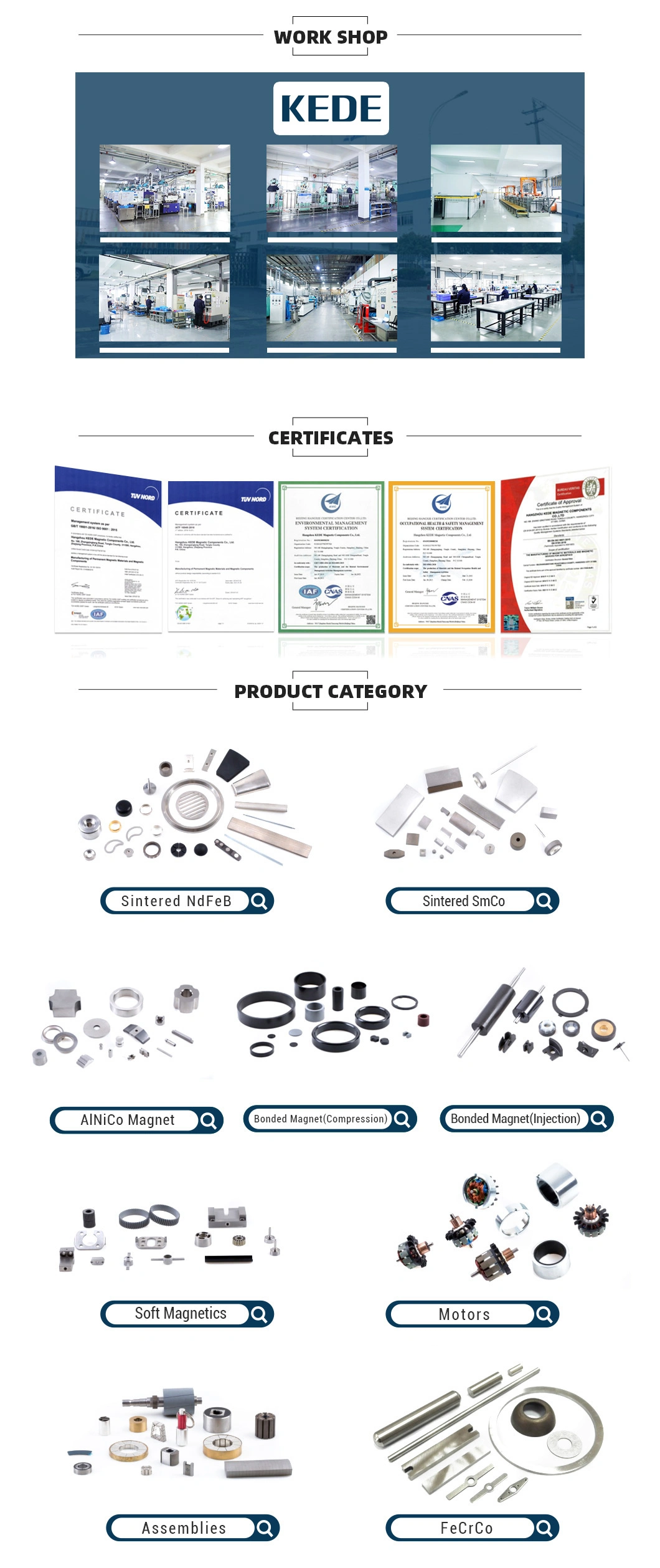 High Performance Customizable China Rotor Material Magnetic Assembly Permanent Magnet